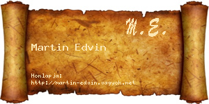Martin Edvin névjegykártya